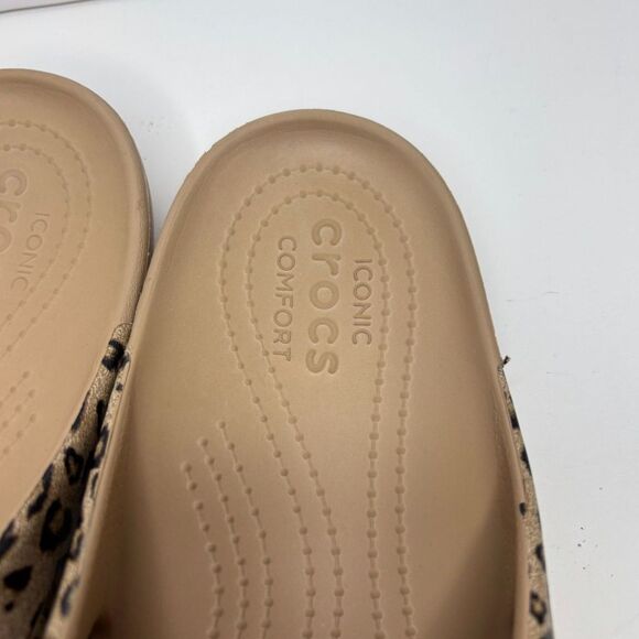 Crocs Leopard Kadee II Flip Flop Sandals Comfort Open Toe Walking Womens - Picture 6 of 8